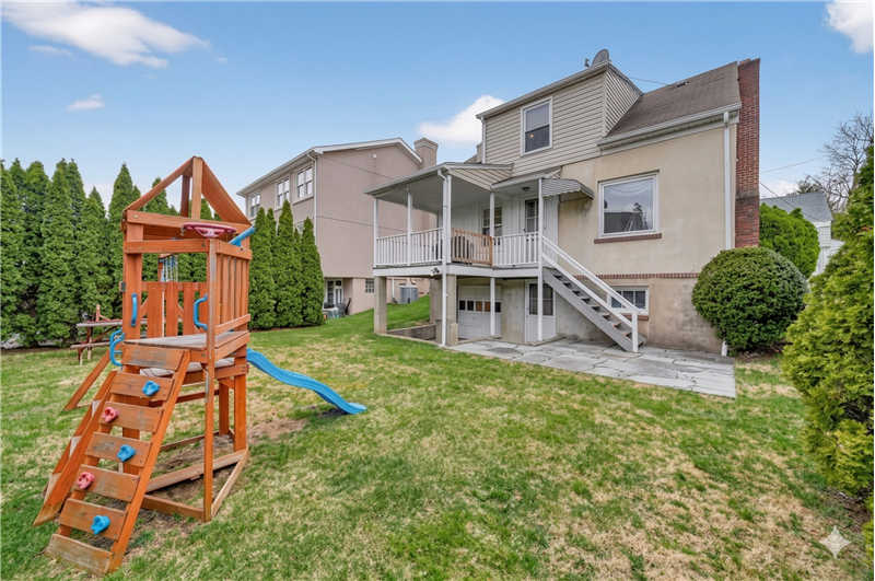 Backyard and patio area