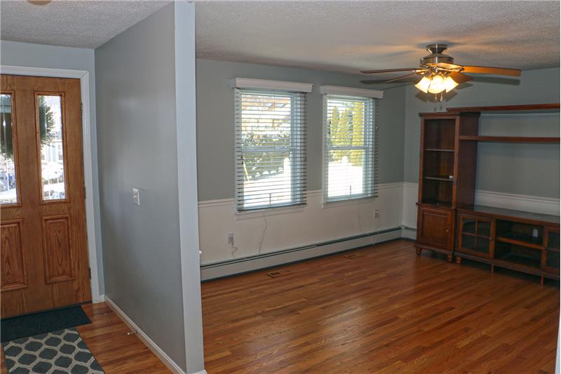 Front hall and living room