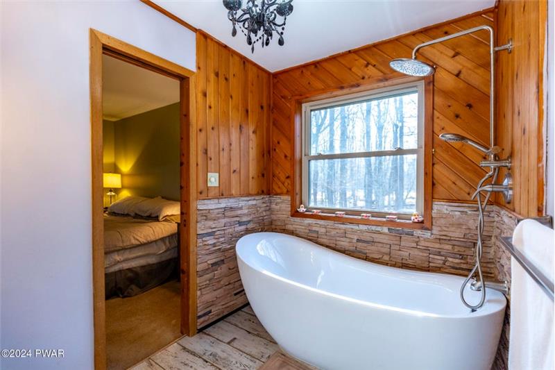 Primary Bath with Tiled Floors