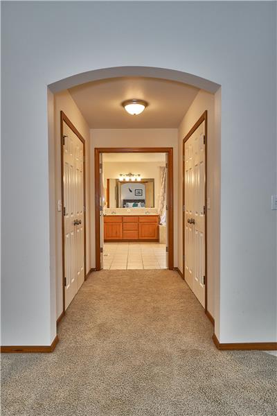 View of the Two Walk-In Closets and 5 Piece Master Bedroom.
