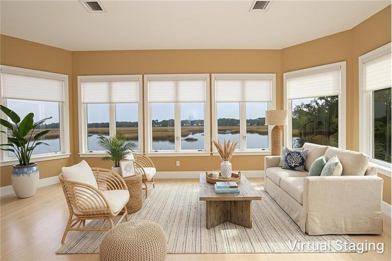 Virtually Staged Carolina Room with Coastal Furnishings