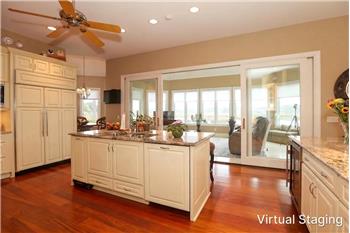 Virtually Staged Kitchen with Ivory Painted Cabinetry