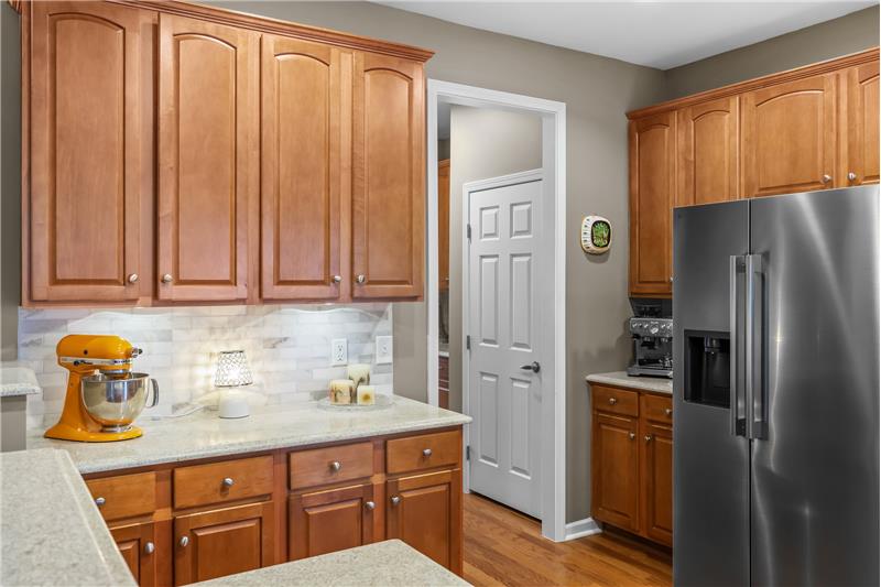 Lots of cabinet storage space and counter space + pantry