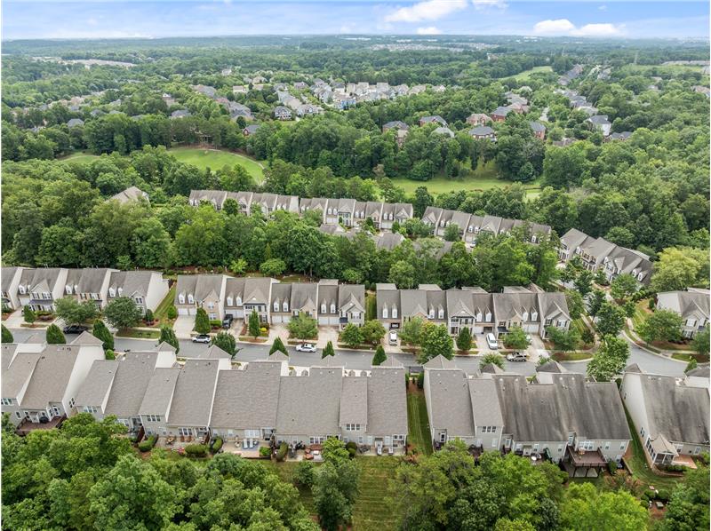 Aerial view of Skybrook Ridge townhomes