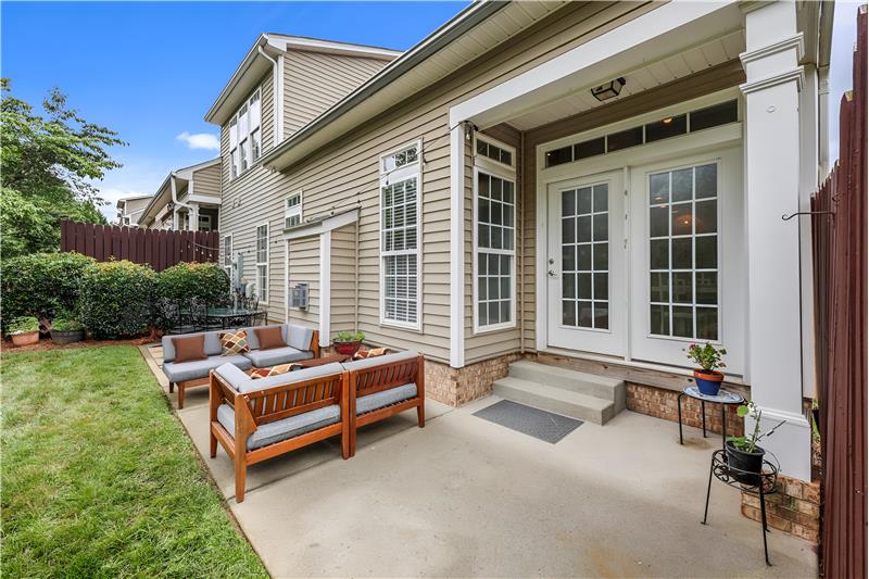 Patio accessed from French door in breakfast area