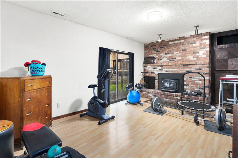 Rec Room, with Brick Fireplace