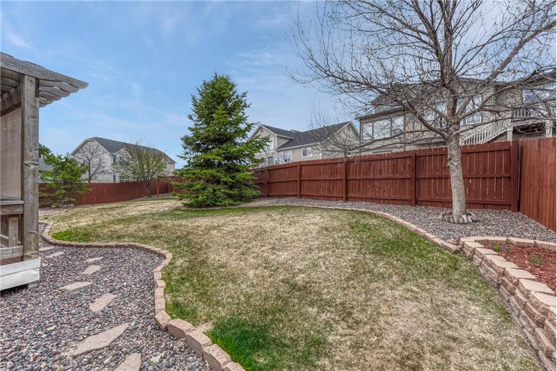 Large Backyard with grass area for the kids and pets.