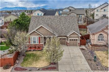 Aerial view of home with mountain views.