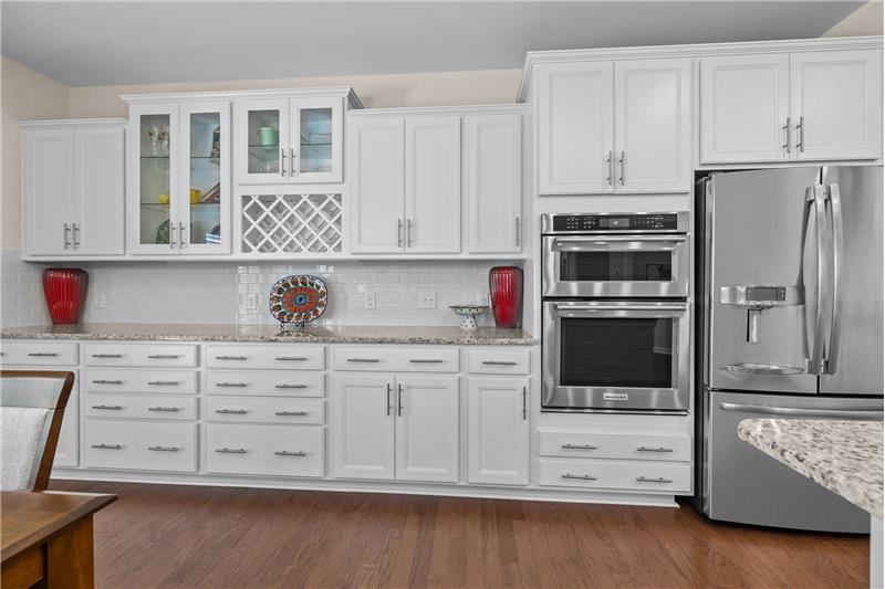 Tons of counter space and cabinet for storage