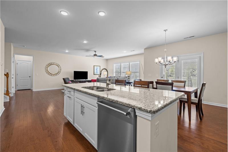 Open sight lines to dining area and great room