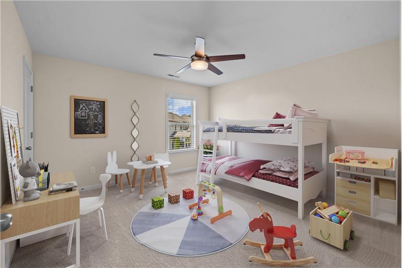 One of three additional bedrooms on second floor