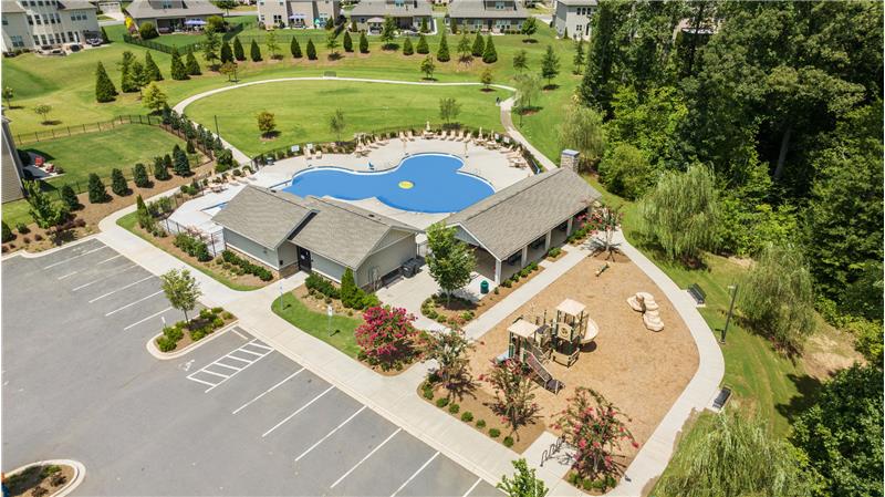 Community pool, cabana, playground, picnic area