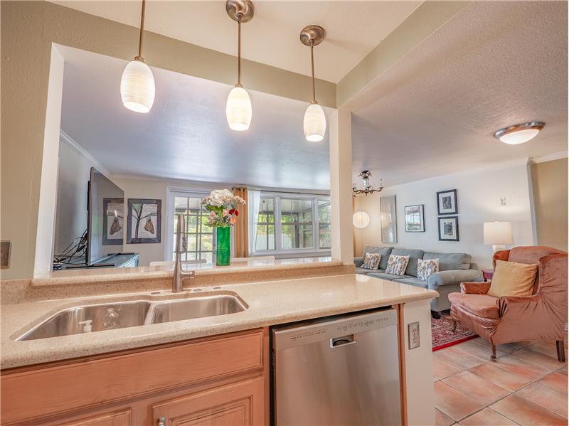 Kitchen looking into Living Room