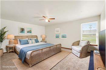 Primary bedroom virtually staged
