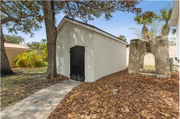 Historical outdoor concrete shed for Navy transmission