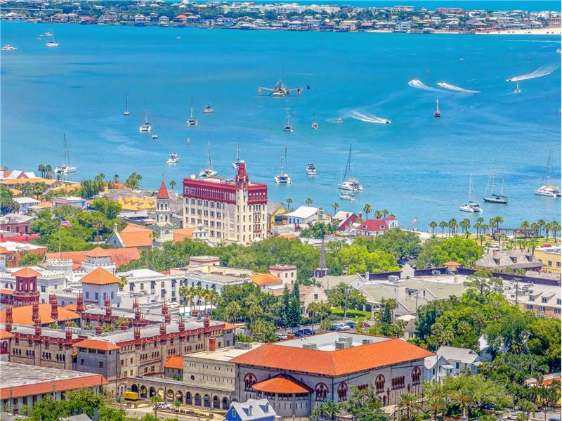 Downtown Saint Augustine and view of Vilano Beach