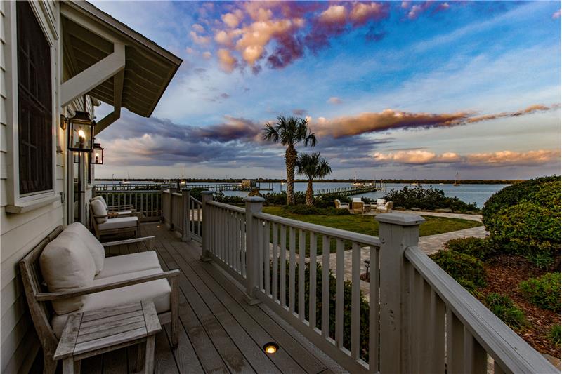 Front porch looking out onto the water