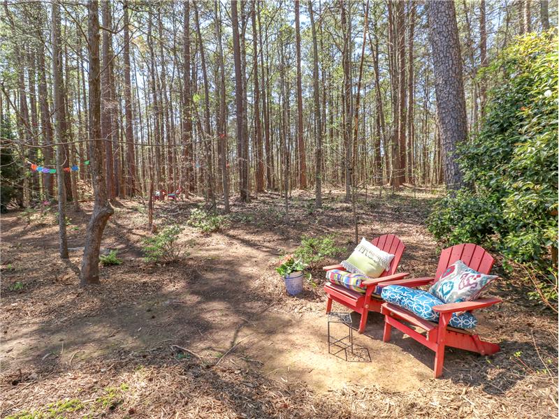 Backyard seating area