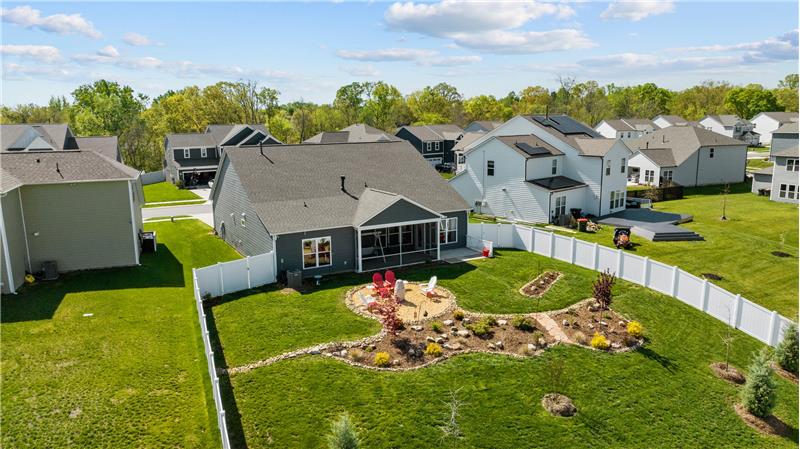 Aerial view of back yard