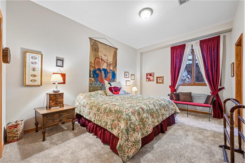 Guest bedroom in basement