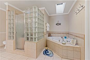 Jetted Tub and Glass Block Shower