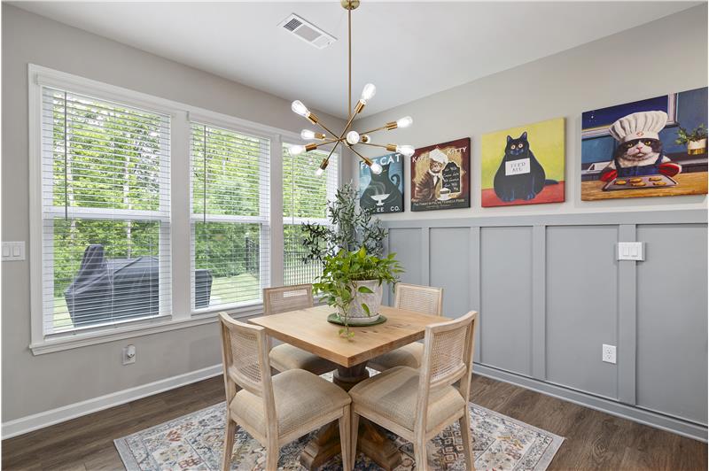 Breakfast area overlooks sunrise