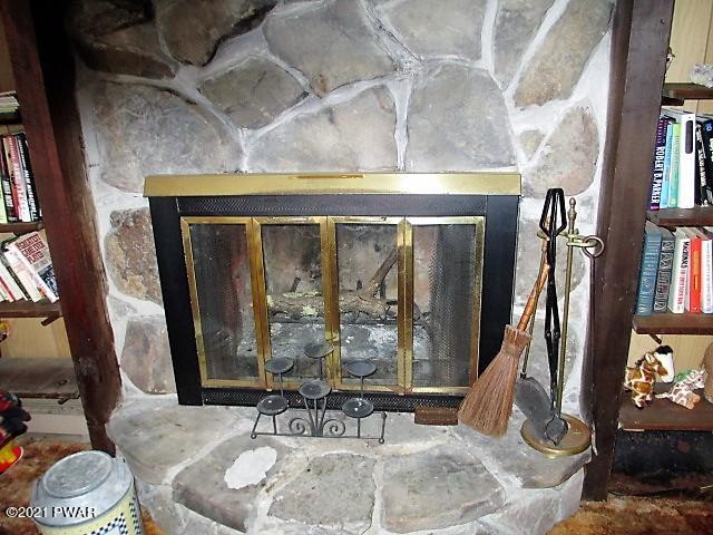 Stone Faced Wood Burning Fireplace