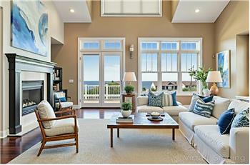 Great Room in Beige with Water Views (digitally altered)