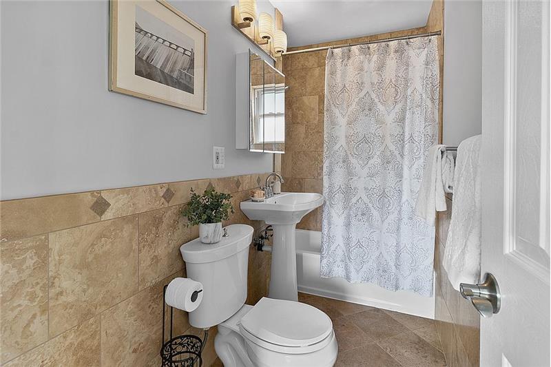 Full bath with heated floors