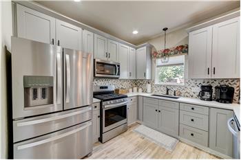 Kitchen with stainless steel appliances,