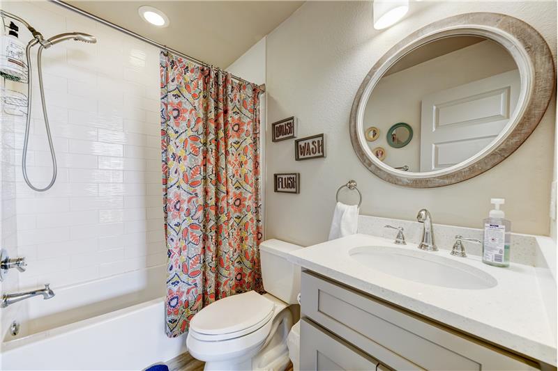 Upstairs bathroom with tub/shower combo