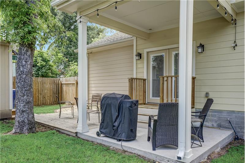 Covered and uncovered outdoor space.