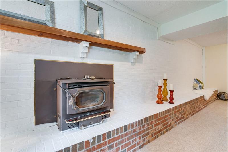 fireplace on lower level