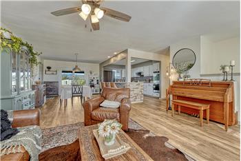 View into the Kitchen from the Living Room.