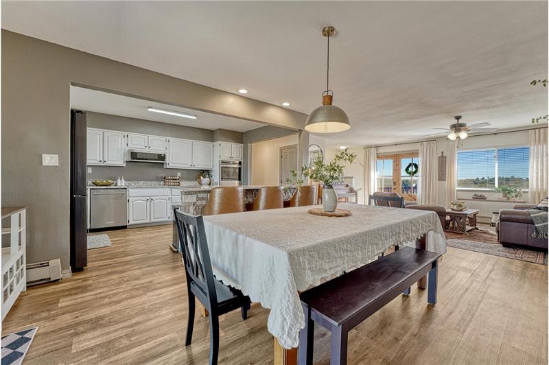 The Dining Area is conveniently located off the Kitchen making it easy for food service and clean up.