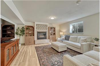 The Basement Family Room has a gas fireplace to cozy up on chilly winter nights.