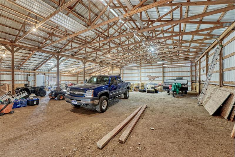 Interior of the pole barn.