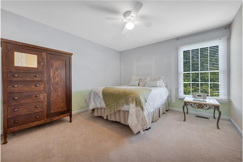 Bedroom #3 upstairs has a double closet and ceiling fan.