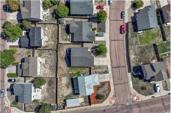 Aerial view of home and lot.