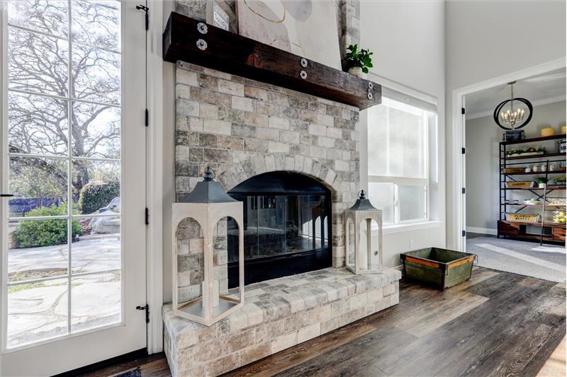 Fireplace in Dining Area
