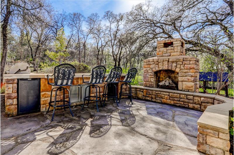 Fireplace and seating bar