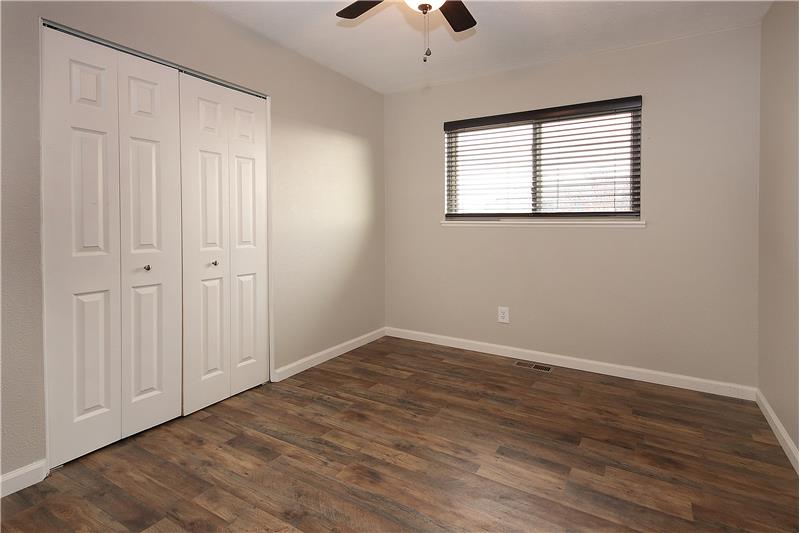 One of three bedrooms on the main level