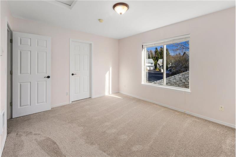 Door goes directly to full bathroom.