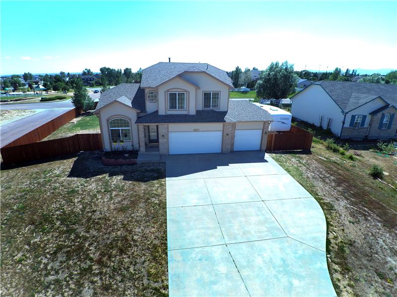 Aerial view of front yard