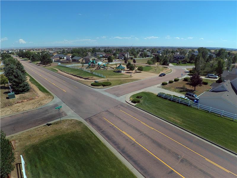 Aerial view of neighborhood park