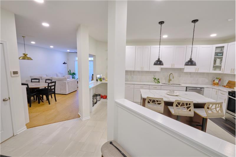 Kitchen view to Living Room/Dining Room