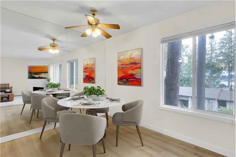 Virtually staged Dining room