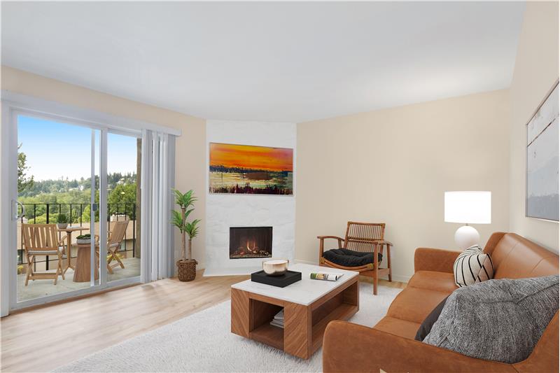 Virtually staged Living room