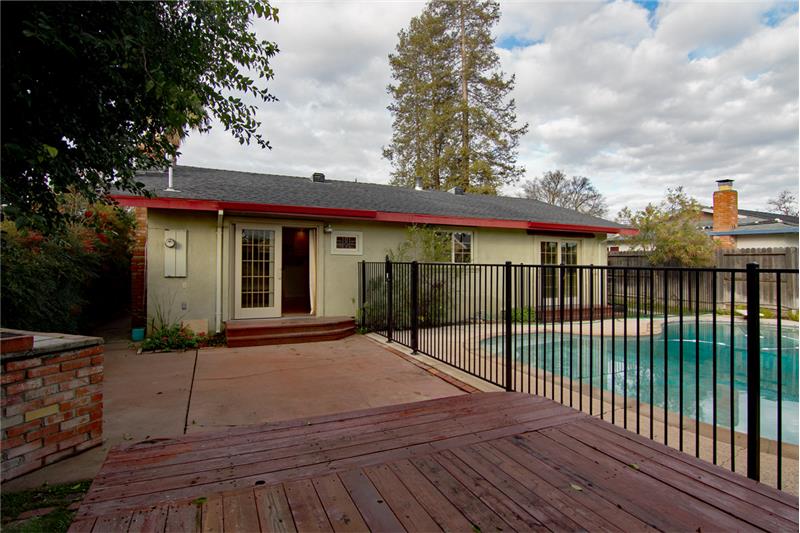 Pool is fenced for safety