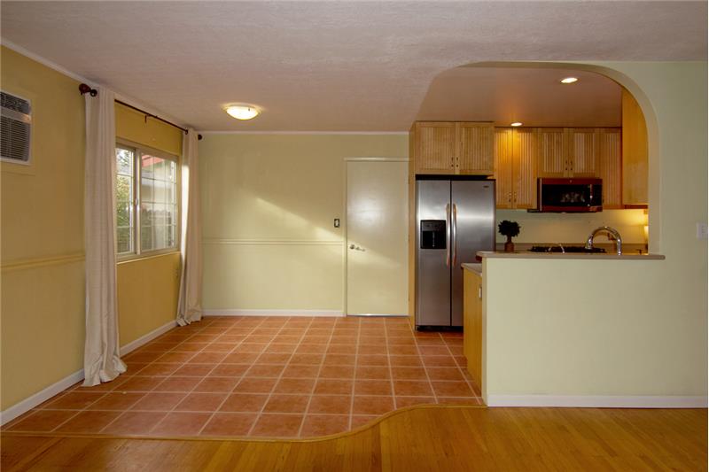 Tile floor in the kitchen & nook